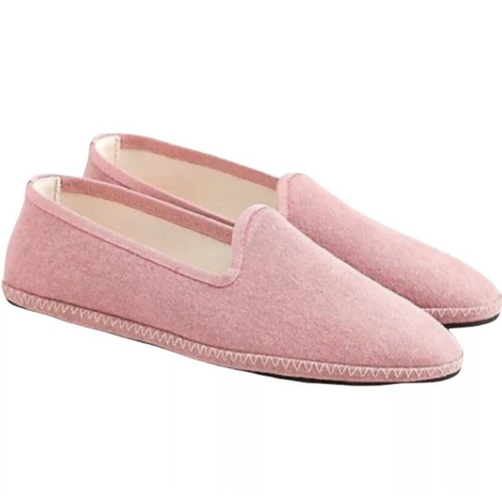 J Crew Weathered Rose Pink Venetian Canvas Loafer Slip On Slippers Shoes Size 10